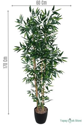 Yapay Bambu Ağacı 170 cm (Siyah Saksılı) - Yapay Çiçek Sitesi