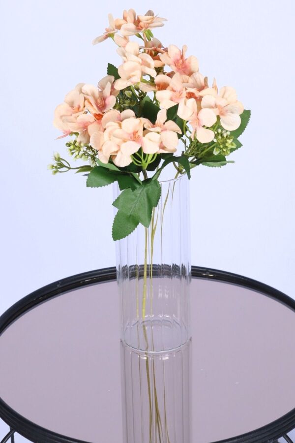 5 Dallı Yapay Şeftali Çiçeği Demeti Somon - 1