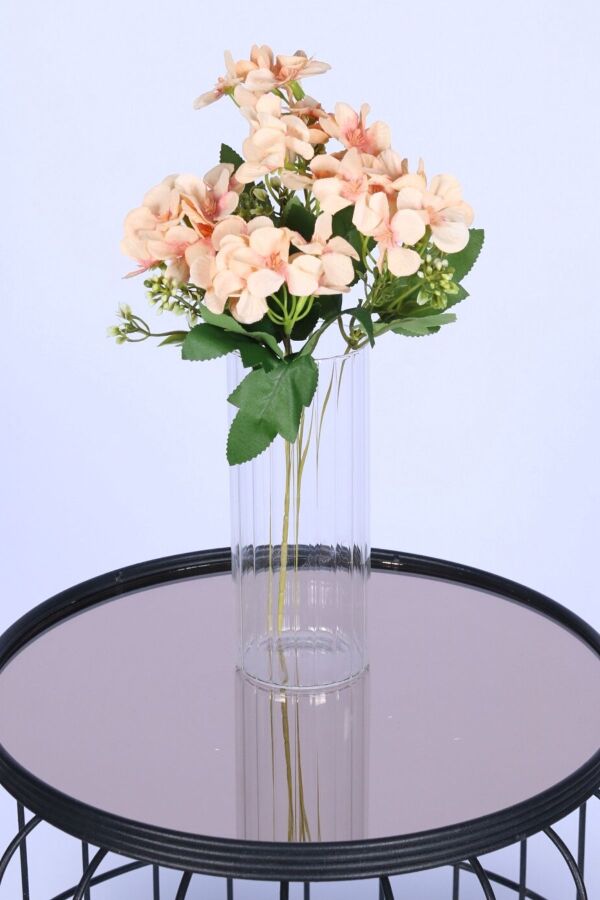 5 Dallı Yapay Şeftali Çiçeği Demeti Somon - 2