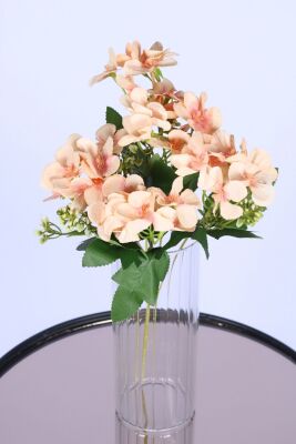 5 Dallı Yapay Şeftali Çiçeği Demeti Somon - 3