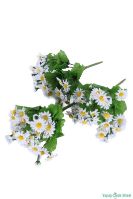 6 Dal Yapay Mini Papatya Demeti 3 adet Beyaz - 2