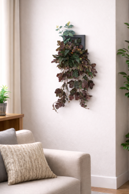 Ahşap Çerçeveli Yapay Çiçek Duvar Tablosu 15x24 Model 11 - Yapay Çiçek Sitesi