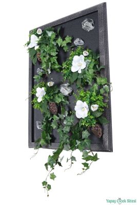 Ahşap Çerçeveli Yapay Çiçek Duvar Tablosu 60x80 cm Model 8 - 4