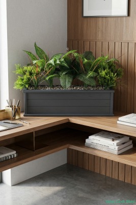 Ahşap Saksıda Dekoratif Model 3 - Yapay Çiçek Sitesi