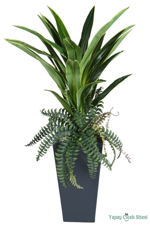 Ahşap Saksıda Yapay Dracaena Ağacı 150 cm - 3