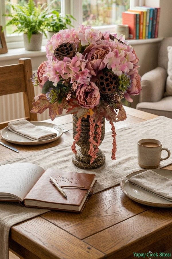 Ahşap Vintage Vazoda Çiçek Aranjmanı Model 1 - 1