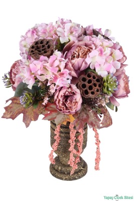 Ahşap Vintage Vazoda Çiçek Aranjmanı Model 1 - 2