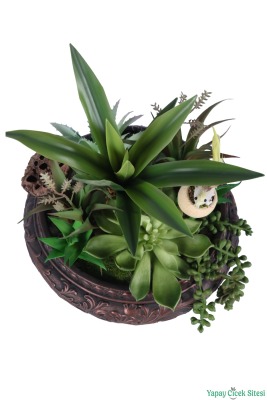 Beton Dekoratif Saksıda Bitkili Aranjman Model 1 - 5