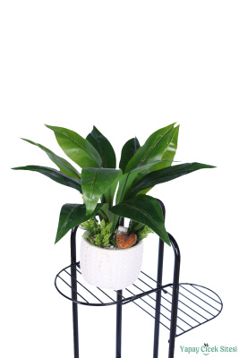 Beton Saksıda Yapay Bitkili Tanzimler Model 18 - Yapay Çiçek Sitesi