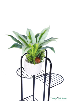 Beton Saksıda Yapay Bitkili Tanzimler Model 19 - Yapay Çiçek Sitesi