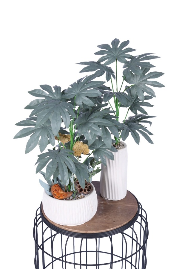 Yapay Çiçek Sitesi Beton Saksıda Yapay Çiçek 2li Set Model 2 - 1