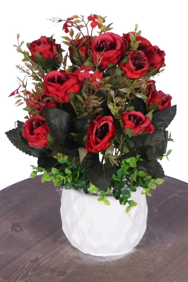 Beton Saksıda Yapay Çiçekli Tanzimler Model 19 - 1