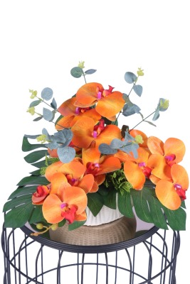 Beton Saksıda Yapay Çiçekli Tanzimler Model 20 - Yapay Çiçek Sitesi