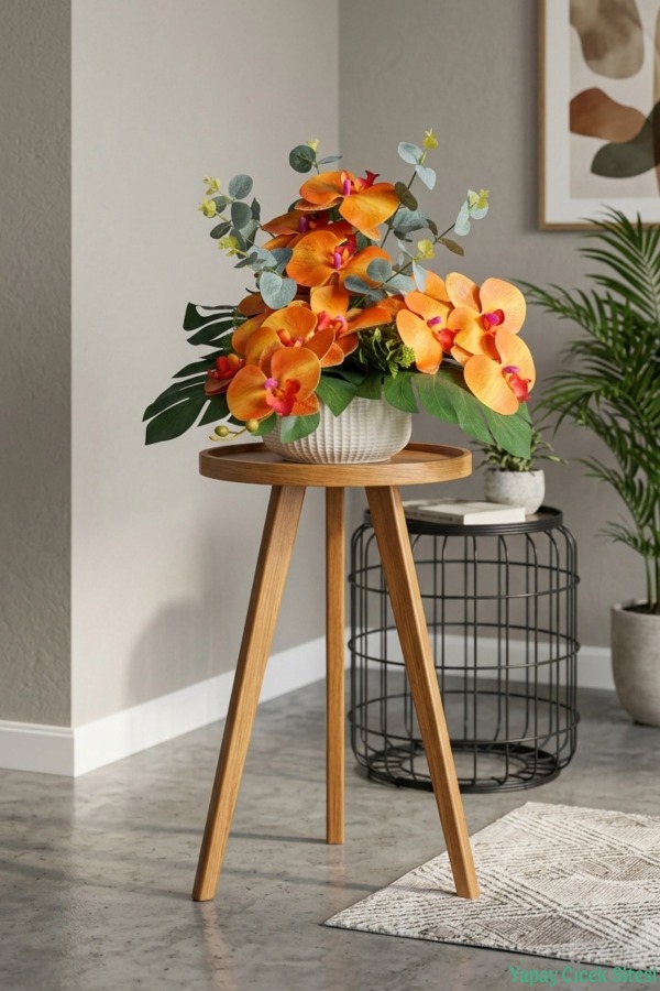 Beton Saksıda Yapay Çiçekli Tanzimler Model 20 - 3