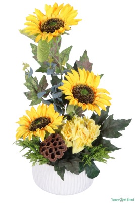 Beton Saksıda Yapay Çiçekli Tanzimler Model 21 - 3