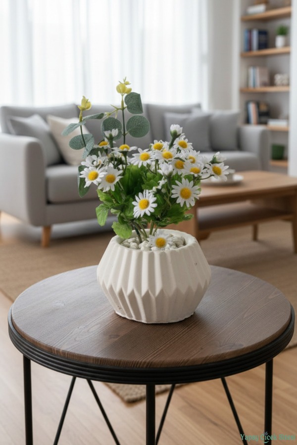 Beton Saksıda Yapay Çiçekli Tanzimler Model 1 - 4