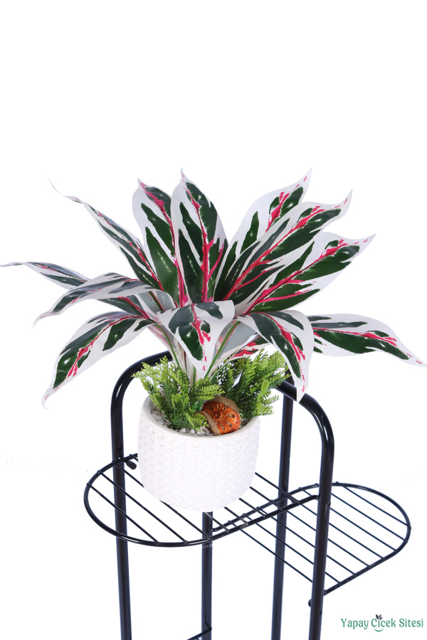 Beton Saksıda Yapay Çiçekli Tanzimler Model 15 - 1