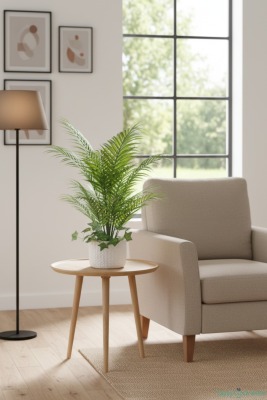 Beton Saksıda Yapay Sıkas Bitkisi 55 Cm - 4