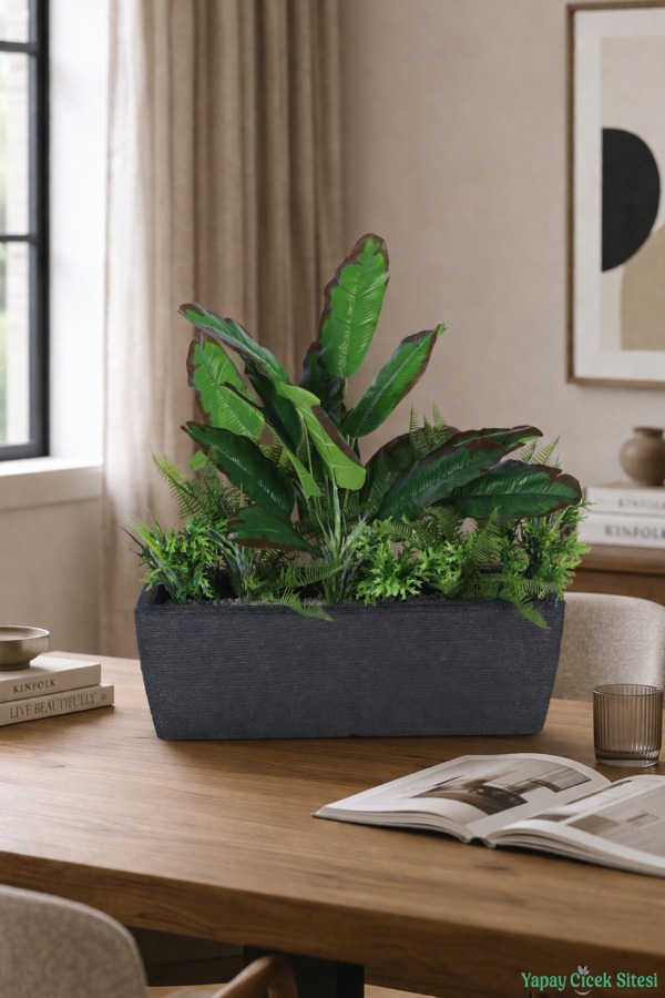 Bohem Saksıda Yapay Botanik Bahçe Model 1 - 1