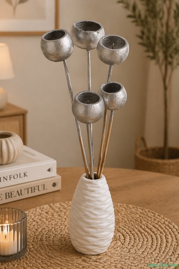 Dekoratif Doğal Kabak 50 cm 5li Gümüş - 1