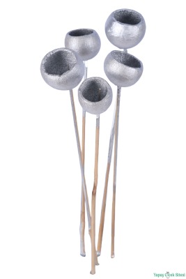 Dekoratif Doğal Kabak 50 cm 5li Gümüş - 4