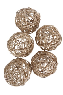 Dekoratif Rattan Ball Süs Topu 10 cm 5 Adet - 3
