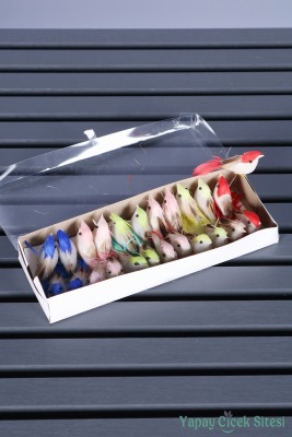 Dekoratif Mini Kuş 24lü Paket - Yapay Çiçek Sitesi