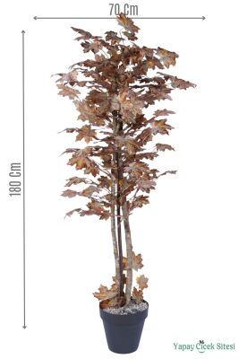 Dekoratif Saksıda 3 Gövdeli Yapay Çınar Ağacı Kahverengi 180 cm - Yapay Çiçek Sitesi
