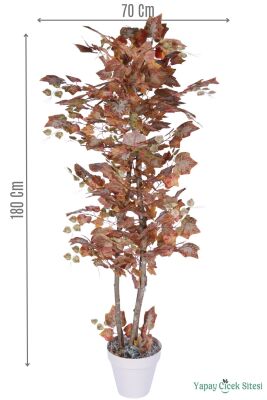 Dekoratif Saksıda 3 Gövdeli Yapay Çınar Ağacı Kiremit 180 cm - Yapay Çiçek Sitesi
