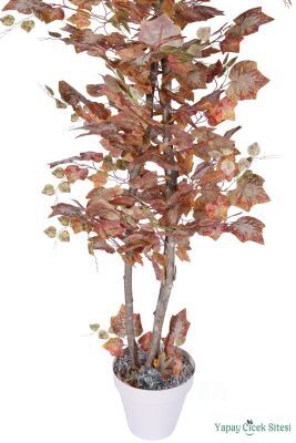 Dekoratif Saksıda 3 Gövdeli Yapay Çınar Ağacı Kiremit 180 cm - 2