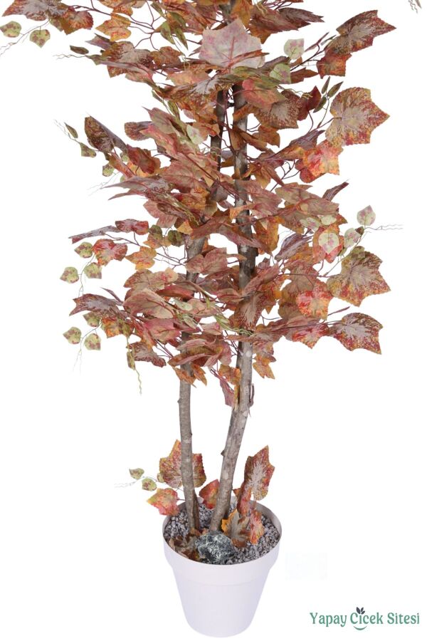 Dekoratif Saksıda 3 Gövdeli Yapay Çınar Ağacı Kiremit 180 cm - 2