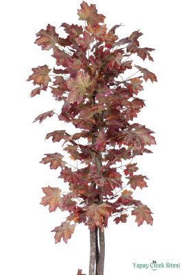 Dekoratif Saksıda 3 Gövdeli Yapay Çınar Ağacı Kızıl-Turuncu 180 cm - 3