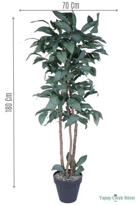 Dekoratif Saksıda 3 Gövdeli Yapay Çınar Ağacı Koyu Yeşil 180 cm - Yapay Çiçek Sitesi