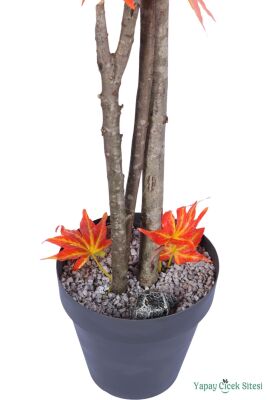 Dekoratif Saksıda 3 Gövdeli Yapay Çınar Ağacı Turuncu 180 cm - 3