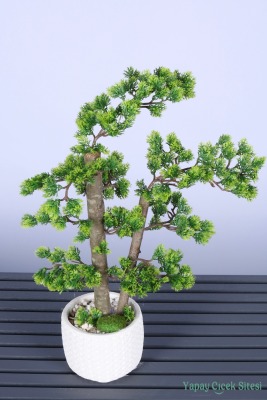 Dekoratif Saksıda Yapay Bonsai Ağaç 55 Cm - 1