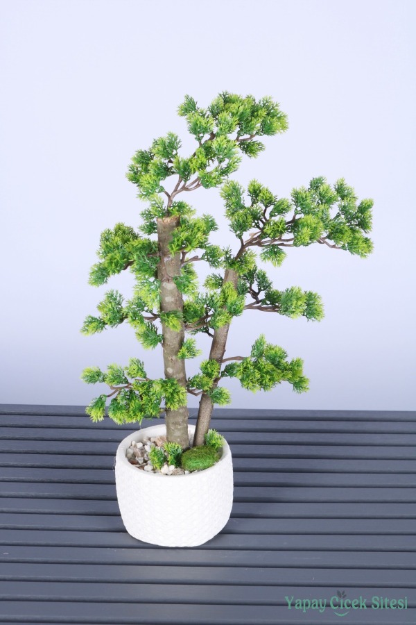 Dekoratif Saksıda Yapay Bonsai Ağaç 55 Cm - 2