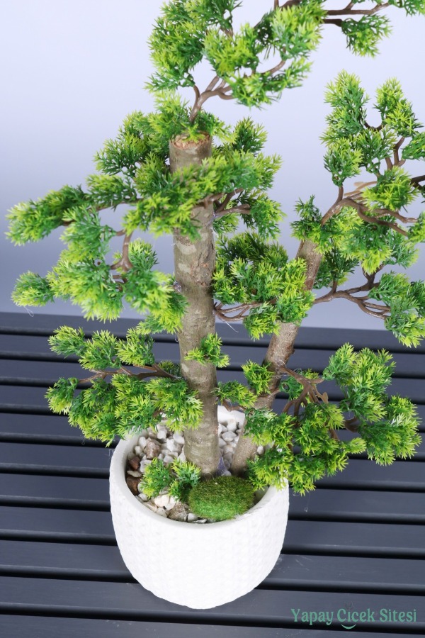 Dekoratif Saksıda Yapay Bonsai Ağaç 55 Cm - 3