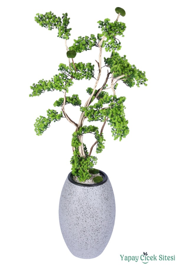 Fiber Saksıda Doğal Gövdeli Bonsai Yapay Ağaç 190 Cm - 2