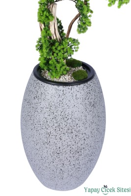 Fiber Saksıda Doğal Gövdeli Bonsai Yapay Ağaç 190 Cm - 4
