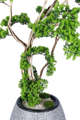 Fiber Saksıda Doğal Gövdeli Bonsai Yapay Ağaç 190 Cm - 5