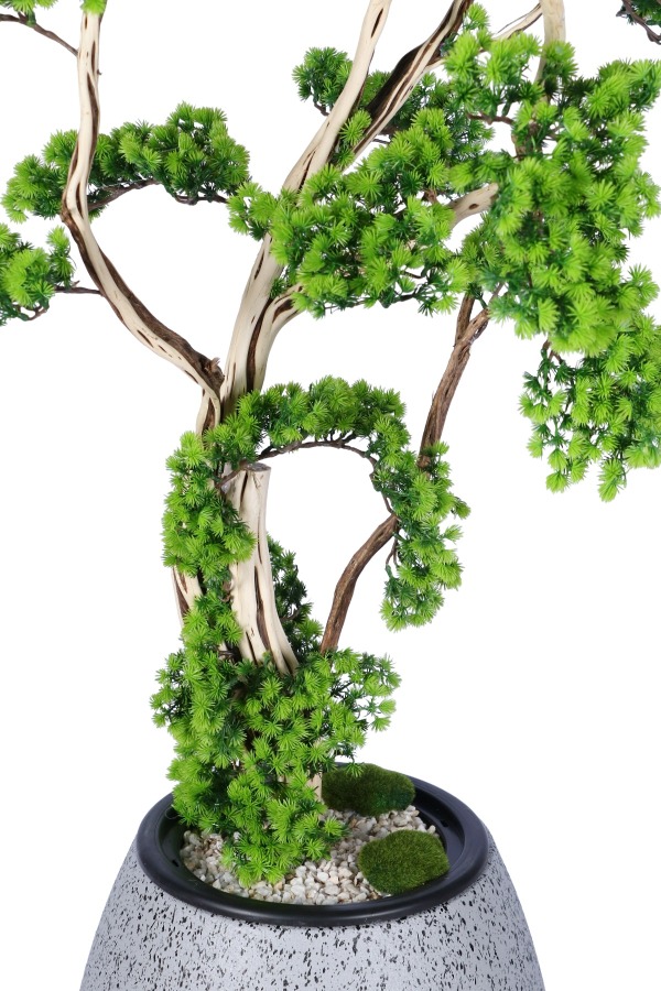 Fiber Saksıda Doğal Gövdeli Bonsai Yapay Ağaç 190 Cm - 5