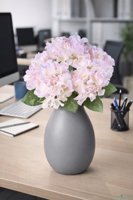 Geniş Yapraklı Yapay Ortanca Demeti 5 Dal 40 cm Lila - Yapay Çiçek Sitesi