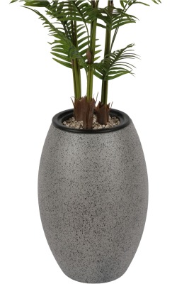 Gri Fiber Saksıda 3 Gövdeli Yapay Areka Palmiye Ağacı 190 cm - 2