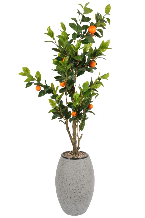 Gri Fiber Saksıda Yapay Portakal Ağacı 220 cm - 2