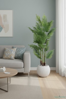 Gri Saksıda 3 Gövdeli Yapay Areka Ağacı 30 Yapraklı 160 cm - 3