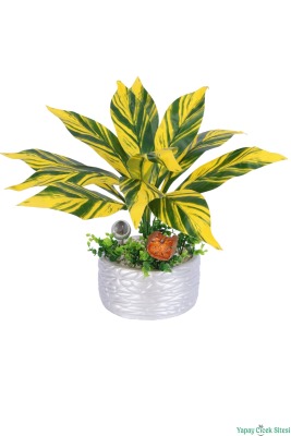 Gümüş Beton Saksıda Yapay Bitki Tanzimi 48 cm Model 10 - 2