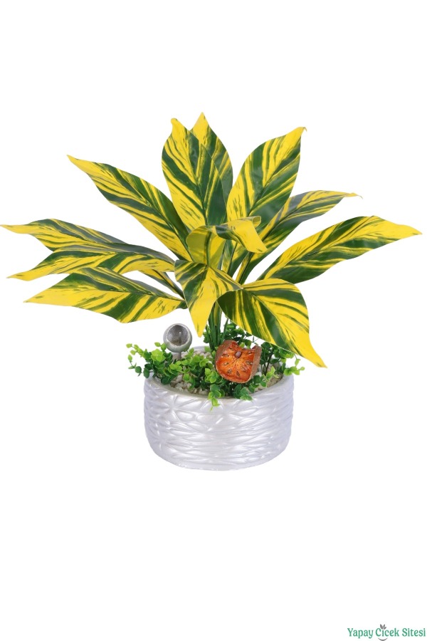 Gümüş Beton Saksıda Yapay Bitki Tanzimi 48 cm Model 10 - 2