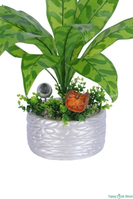 Gümüş Beton Saksıda Yapay Bitki Tanzimi 48 cm Model 11 - 3