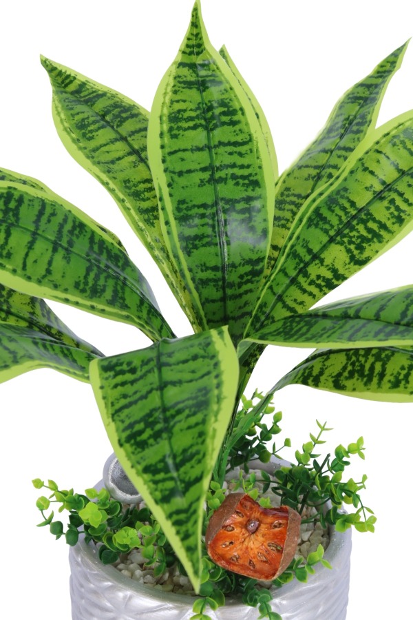 Gümüş Beton Saksıda Yapay Bitki Tanzimi 48 cm Model 12 - 4
