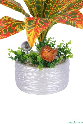 Gümüş Beton Saksıda Yapay Bitki Tanzimi 48 cm Model 13 - 3